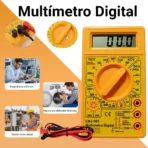 Multímetro Digital Portátil 830D Amarelo com Bip Sonoro e Pontas de Prova - Imagem 2