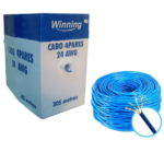 Cabo 4 Pares 24 AWG, Cat 5, Caixa com 305m, Azul
