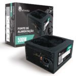 Fonte ATX 500W Real 24 Pinos Bivolt Manual Mymax