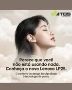 Fone de ouvido Bluetooth 5.4 Dot Earclip Lenovo LP25 + Capa de Tubarão - Imagem 3