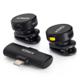 Microfone de Lapela USB C Sem Fio, Duplo Bolinha Kmf4-c Kaidi