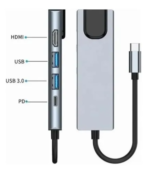 Hub USB C 5 em 1 Kp-ad143 Rj45/ 2x USB/HDMI/Knup - Imagem 2