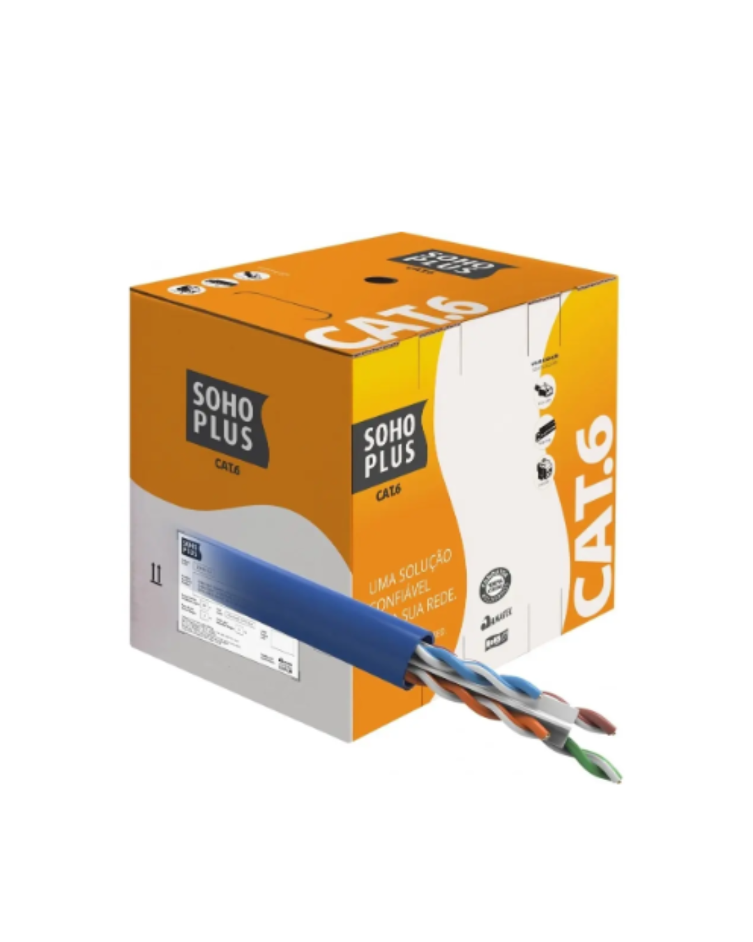 5977 Cabo de Rede Cat6 Cobre Caixa 100m Azul Furukawa - Imagem 1