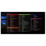 Mouse Pad Gamer Atalhos Windows 70x35cm Borda Costurada MP-7035C Exbom
