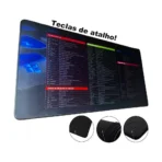 Mouse Pad Gamer Atalhos Windows 70x35cm Borda Costurada MP-7035C Exbom - Imagem 2