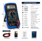 Multímetro Digital Portátil Exbom MD-200L com Iluminação LED e Apito Sonoro - Imagem 4
